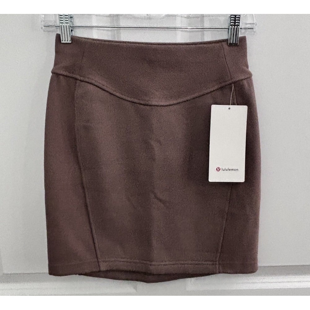 Lululemon Womens Scuba Mini Skirt XS Taupe Taupetastic High Rise NWT 0429 - Picture 2 of 7